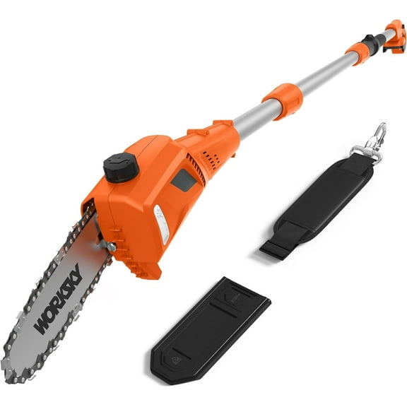 Cordless Pole Saw (NO BATTERY) Compatible with Dewalt 20V Battery, 8 Inch Electric Pole Saw with Extension Pole 14.3 FT Max, Pole Saws for Tree Trimming, 13 FT/S Cutting speed Auto Lubrication System