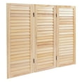 thumbnail image 6 of Log Color Paulownia Wood 35.4x31.9 Inch Triple Partition Screen Folding Partition Shutter Room Partition, 6 of 9