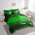 thumbnail image 3 of Feelyou Cartoon Xmas Tree Bedding Comforter Set 7 Pieces for Teen, Kawaii Santa Claus Full Bedding Set, Green Christmas Theme Reversible Fitted Sheet Flat Sheet, Luxury Bedroom Decor, 3 of 7