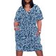 thumbnail image 1 of Vestido holgado con bolsillos y estampado de pequeñas flores azules y blancas para invitada de boda 2025, atuendos de playa para mujer, ropa de mujer, 1 of 7
