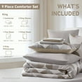 thumbnail image 2 of Regency Heights King Size Comforter Set, 9-Piece Bed in a Bag King, Round Geometric Print Bedding Comforter Set with Sheets, Tan/Gray, 2 of 10