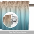 thumbnail image 6 of Teal Green Window Valance for Kitchen, and Brown Gradient Rod Pocket Short Curtain for Small Windows, Light Filtering Decorative Valance, 42 x 12 Inch, 1 Panel, 6 of 9
