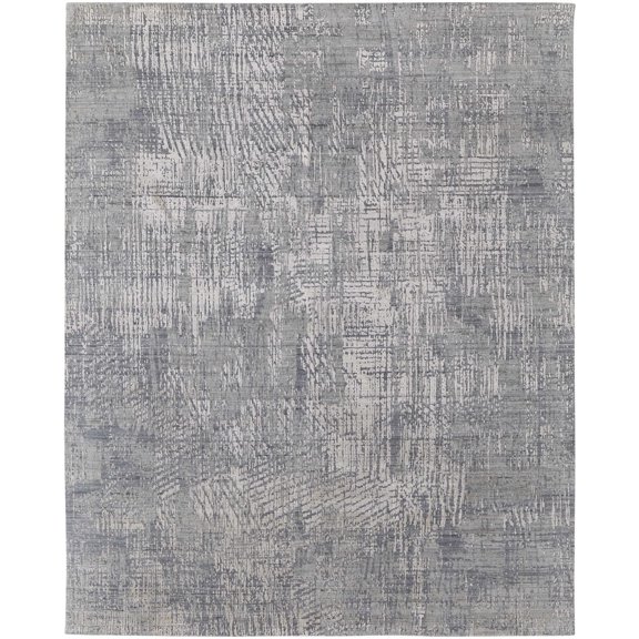 Feizy Eastfield Modern Abstract, Gray, 2' x 3' Accent Rug Sheen Handmade Casual Distressed Floor Rug for Living room Bedroom