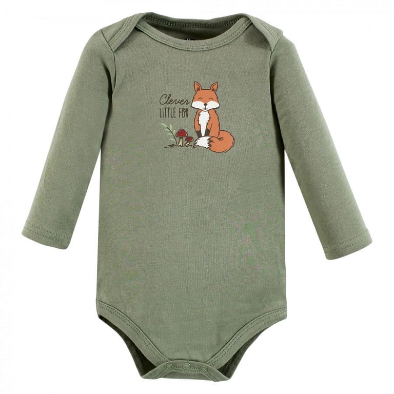 Hudson Baby Long-Sleeve Cotton Bodysuits, 5-Pack photo 3