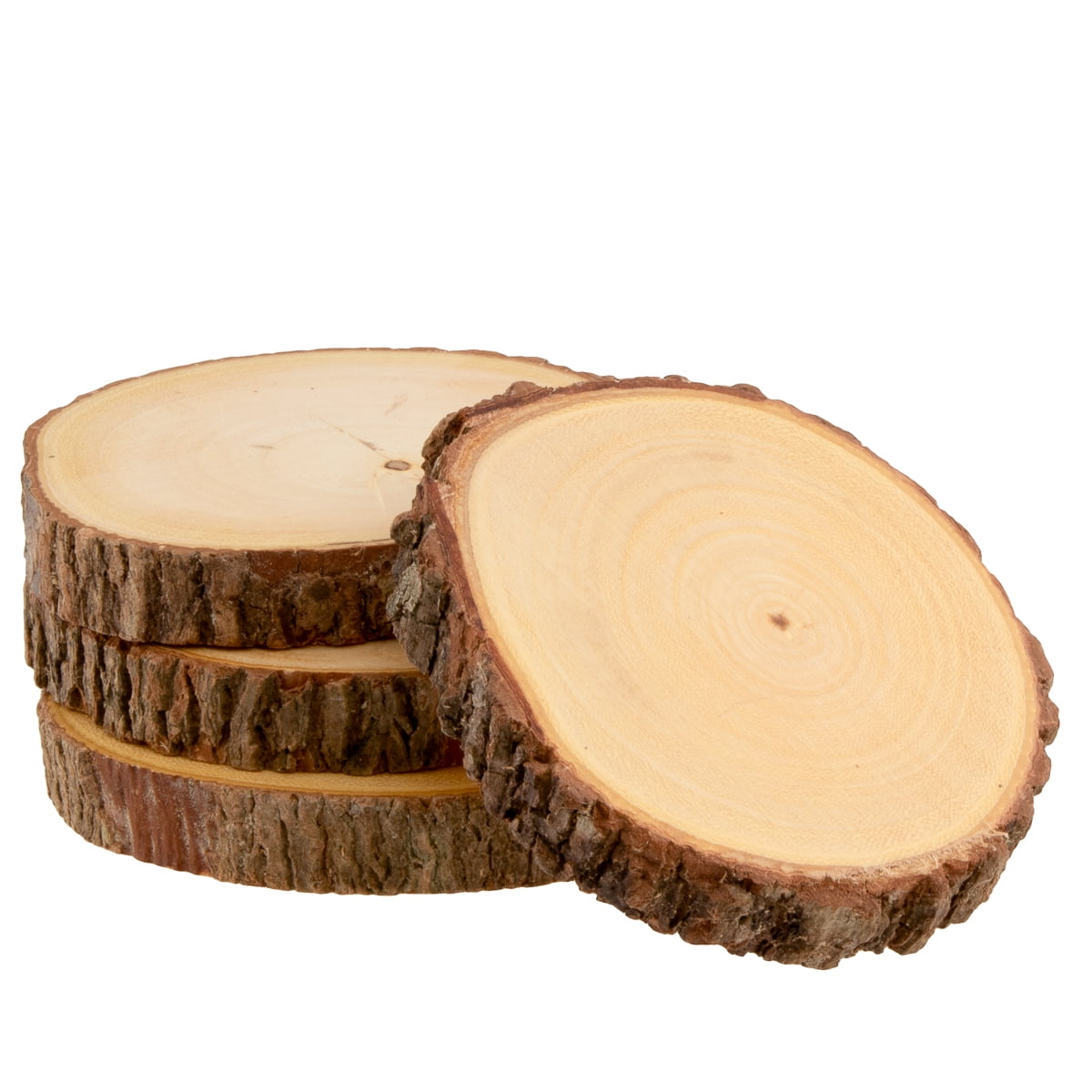 Meritage Natural Acacia Wood Coasters Unfinished, Log Coasters Bulk