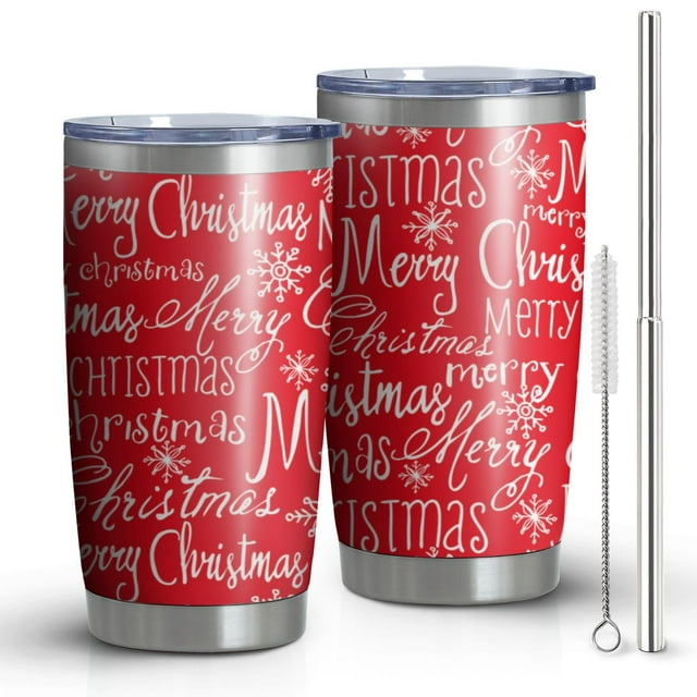 Gobelet Isolé 20oz, Gobelet de Voyage avec Couvercle, Porte-Gobelet Tasse de Voyage Amicale, Contenant Isotherme en Acier Inoxydable, Gobelet 20 Oz, Tasse à Café Réutilisable Isolée avec Couvercle (Noël)