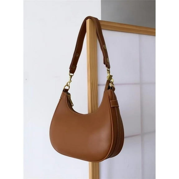 IELGY retro fashion portable dumpling armpit bag, niche half-moon bag, foreign style versatile shoulder messenger bag