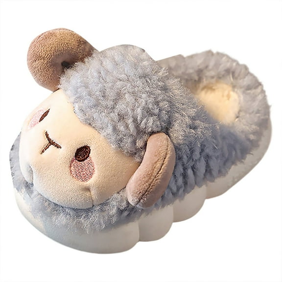 Ketyyh-chn99 Slippers Toddler Comfort House Slippers Cute Warm Plush Slip-On Boys Girls Sky Blue,30