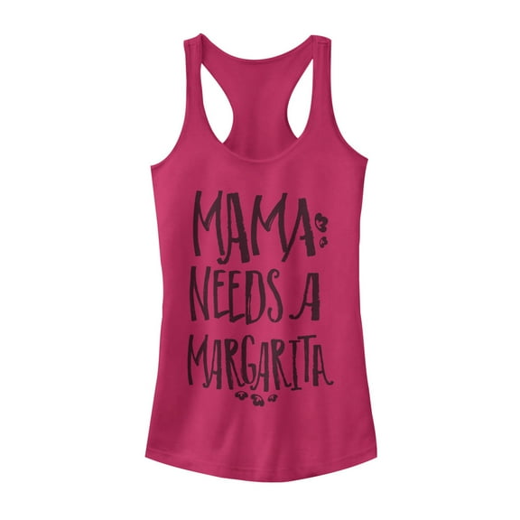 Junior's CHIN UP Mama Needs Margarita Racerback Tank Top Dark Pink Medium