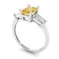 thumbnail image 2 of 1.5 ct Emerald Cut Natural Citrine 3 Stone 18K White Gold Womens Engagement Ring, 2 of 5