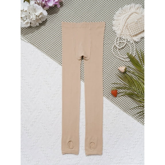 Sholeno Kids Girls Boys Thermal Underwear Long John Set Long Sleeve Tops with Pantyhose Legging Base Type A Nude L