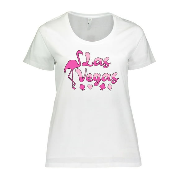 Inktastic Las Vegas Flamingo Silhouette in Pink Women's Plus Size T-Shirt