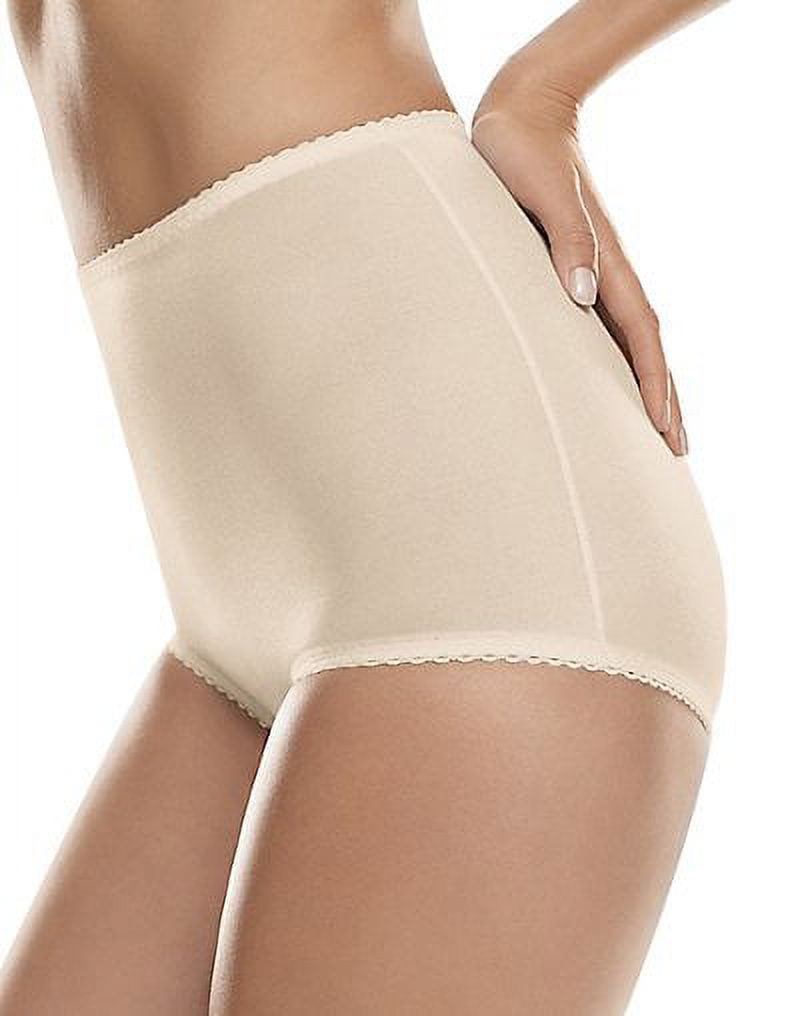 Hanes Women's Shaping Brief Pack, 100% Cotton Lining, 2-Pack Light Beige M  