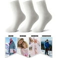 thumbnail image 4 of 3Pairs Boot Socks for Women Winter Wool Solid Thick Warm Socks Crew Socks Christmas Gift, 4 of 6