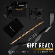 MagnetRX® Ultra Strength Magnetic Bracelets for Women – Double Magnet Stainless Steel Crystal Bracelet for Women – Adjustable Bracelet Length with Sizing Tool (Gold)