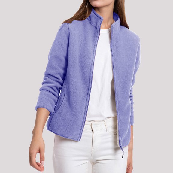 Winter Coats for Women Fashion Soild Color Plus Size Double-sided Fleece Jacket Casual Loose Thickened Zip Up Warm Fleece Sweater with Lnterior Pocket S-5XL on Clearance