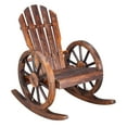 thumbnail image 6 of Ktaxon 35in Garden Rocker Outdoor Rocking Chair Fir with Wheel for Patio, Wood Lounge Chair, Carbonized Color, 6 of 9