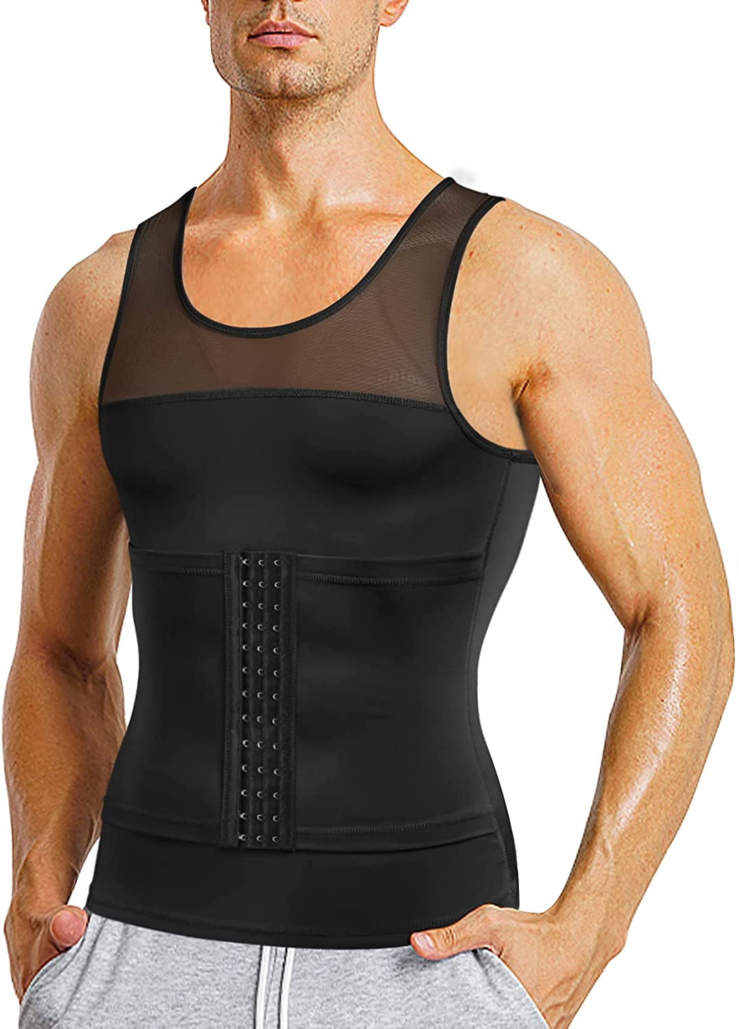 Gotoly Men Compression Shirt Shapewear Slimming Body Shaper Vest Undershirt Weight Loss Tank Top 