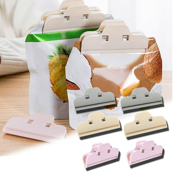 Travelwant 6Pcs Chip Bag Clips Covered with Silicone - NO More Sharp Edges - Air Tight Seal Bag Clips， Large Chip Bag Clips - Assorted Sizes Food Bag Clips Plastic Heavy Seal Grip-4.72inx7.87inx1.97in