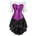 thumbnail image 3 of Falda bustier con corsé Steampunk y blusa, corsés burlescos sexys, corpiño vasco, vestidos elegantes con corpiño, trajes, disfraz de cosplay, 3 of 5