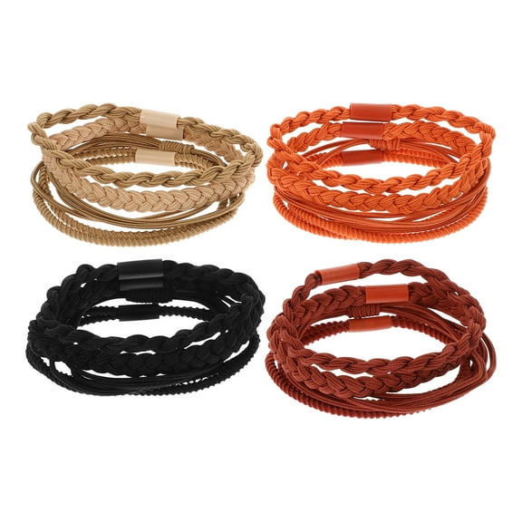 OULII 16Pcs Hair Scrunchies For Women Assorted Color Nylon Elastic Hair Ropes Holds Hair