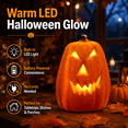 thumbnail image 7 of Lighted Lantern Blow Molded Pumpkin Lamp Indoor Halloween Decor Battery Operated Glowing Prop For Porch Table Orange, 7 of 7