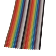 Unique Bargains 4ft 1.2m Long 20 Pin 1.27mm Pitch Flexible Flat Color Rainbow Ribbon Cable Wire