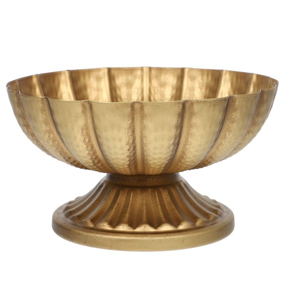 WASHWEPE Roman Column Planter Golden Iron 1Pcs 7.2X7.2X3.9In