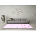 thumbnail image 3 of Ahgly Company Indoor Round Abstract Pink Modern Area Rugs, 4' Round, 3 of 4