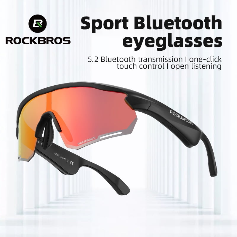 ROCKBROS Bluetooth Sunglasses Polarized Outdoor Electronic Sunglasses for Running/Driving/Cycling/Business