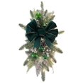 thumbnail image 2 of Corona de escalera de Navidad artificial que brilla intensamente con decoración de luces de cadena (verde) Wdftyju Para estrenar, 2 of 7
