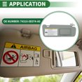 thumbnail image 3 of Unique Bargains Right Passenger Side Car Sun Visor for Toyota Highlander 2014-2016 2019 Plastic No.74310-0E074-A0, 3 of 7
