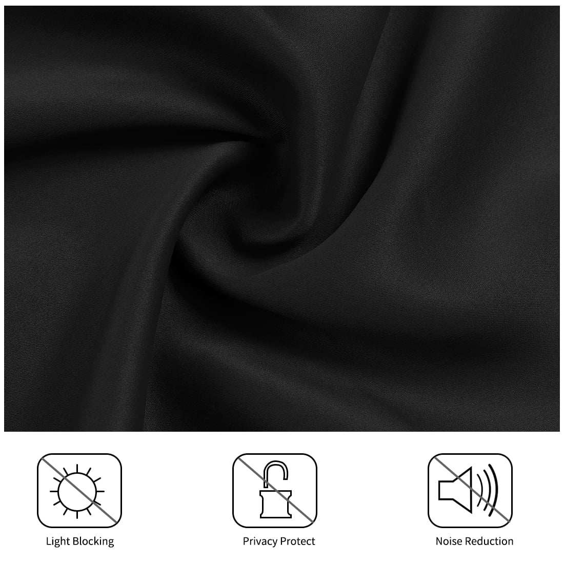 Unique Bargains Blockout Window Darkening Gorgeous Grommet Curtain Panels Set of 2 Black 52" x 63"