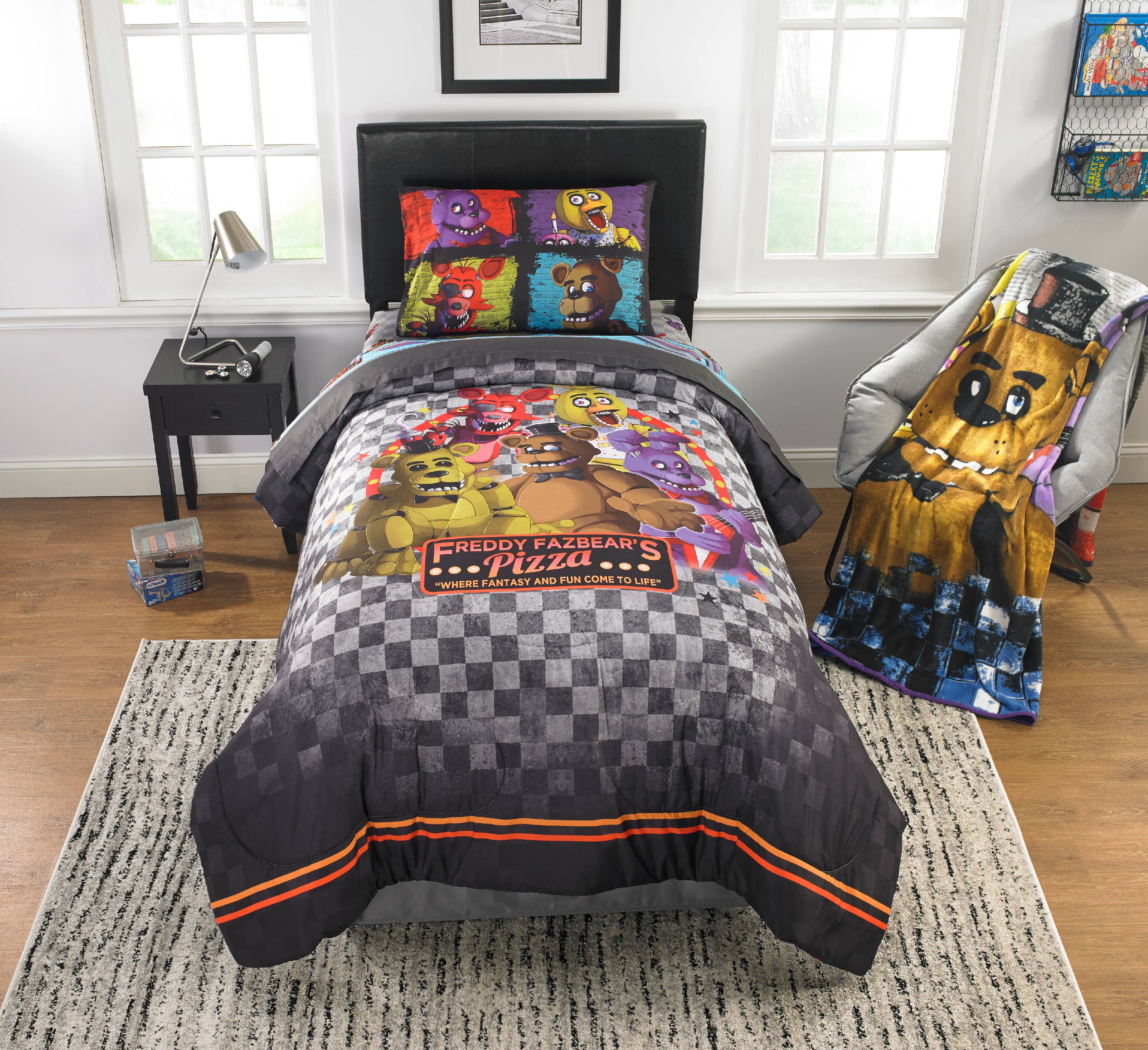 Five Nights at Freddy's 2 piece throw blanket and plush pillow set