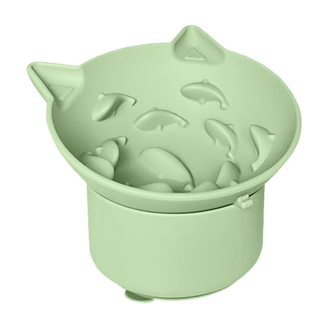 Hearth & Gear Bols Surélevés et pour Animaux en Silicone à Conception Inclinable Mangeoire pour Animaux Contenant Plat Chauffant pour Chat pour Ralentir l'Alimentation en Forme de Poisson pour Chats Petits Chiens 1 Pce Ensemble de Bols pour Chat à Alimentation Lente Mangeoire Lente Bols pour Chien