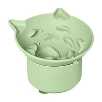 Elevated Silicone Slow Feeder Cat Dish with Tilt Design Interactive Pet Bowl for Eating Indoor Use