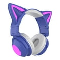 thumbnail image 4 of Auriculares Supraaurales 5.0, Auriculares Estéreo Plegables con Oreja de Gato, Auriculares, Micrófono Integrado, Auriculares para , Púrpura, 4 of 5