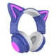 thumbnail image 4 of Auricures , Auricures con Oreja de Gato, Auricures Inalámbricos Iluminados con Micrófono, Plegable para Teléfonos Celures Púrpura, 4 of 5