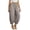 Gray, variant on Elastic Waist Harem Pant for Women Casual Loose Fit Cotton Linen Baggy Cropped Trousers with Side Buttons