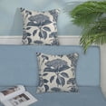 thumbnail image 4 of Blue Pillow Covers 18x18 Set of 2 Boho Floral Hydrangea Herbs Botanical Throw Pillow Cover Vintage Flower Outdoor Decoration Pillow Cases Linen Farmhouse Cushion Case Decor for Couch Sofa, 4 of 7
