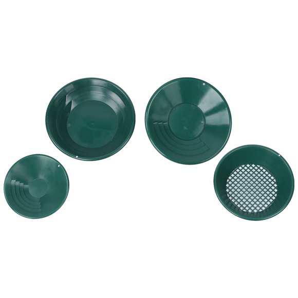 Cacerola de oro para mina, 4 piezas Cacerola de oro por gravedad para minería verde Cacerola de lavado de oro Diseño elevado Jadeshay A