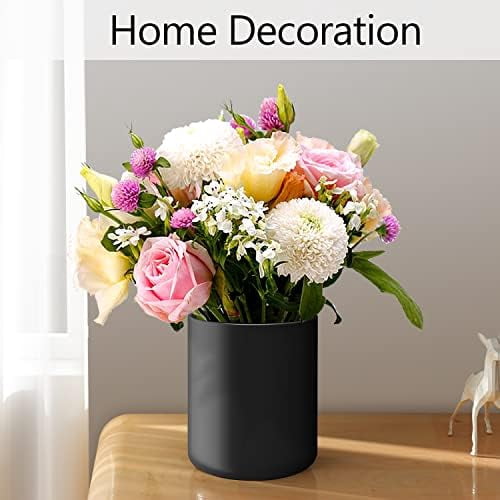 Black Kitchen Utensil Holder for Countertop, Large 7.2 Matte Ceramic Cooking Utensil Crock for Counter Easy to Clean, Modern Spatula Holder for Farmhouse Décor 7.2×5.8 INCH