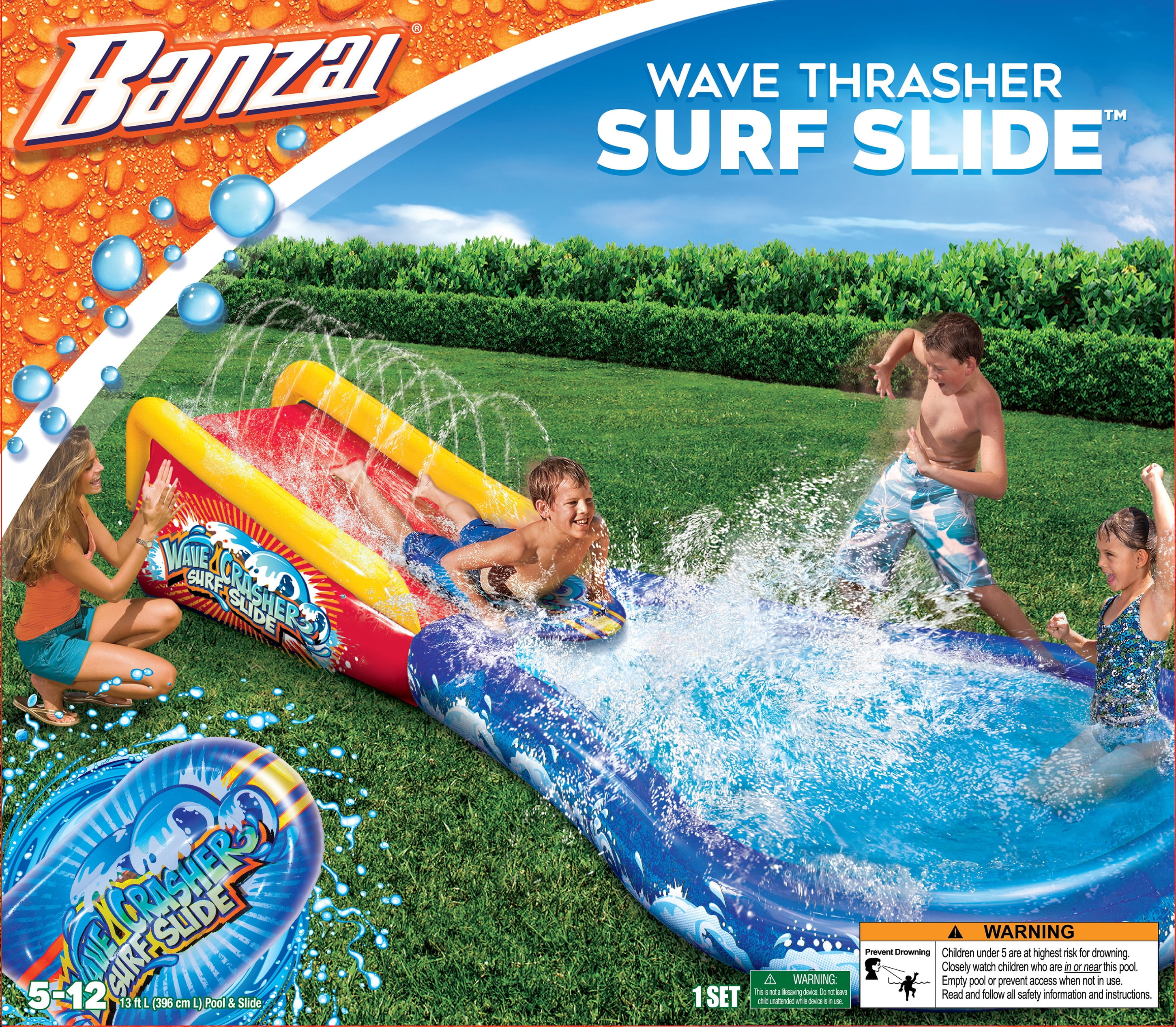 Banzai wave crasher SURF SLIDE 家庭用プール Amazon.com: BANZAI Wave Crasher Surf Slide : Toys & Games