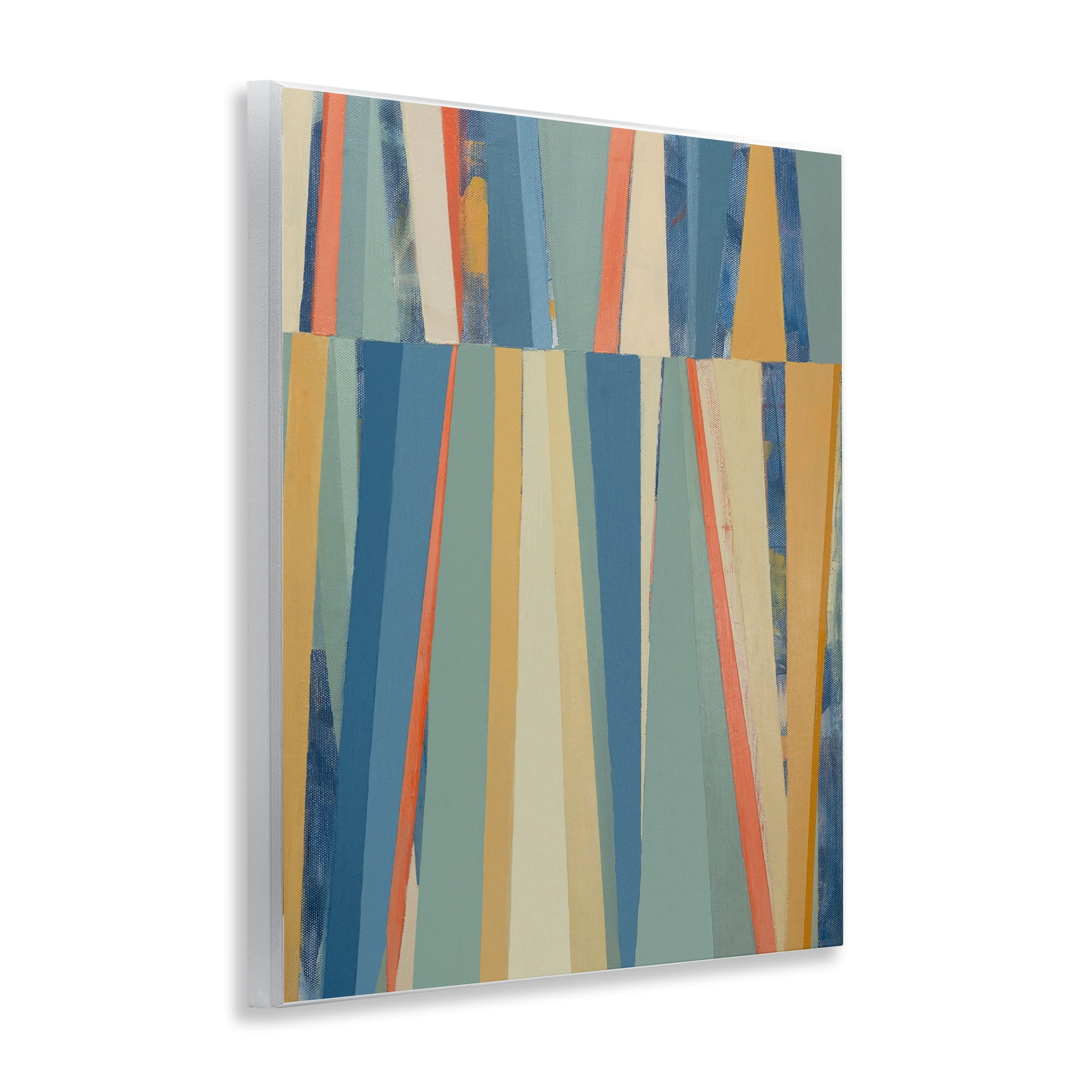 Stupell Industries Soft Blue Pointed Shapes Abstract Painting Unframed Art Print Wall Art, 11 x 14
