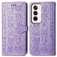 thumbnail image 3 of Funda Cartera FOXDOCK para OPPO Reno 12 , Flip PU con Relieve de Gatos y Perros, Tarjetero y Soporte, 3 of 6