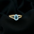 thumbnail image 3 of Rosec Jewels Oval Shape Aquamarine Solitaire Ring for Women, March Birthstone Ring - 6X8 mm, 14K Yellow Gold, US 8.00, 3 of 6