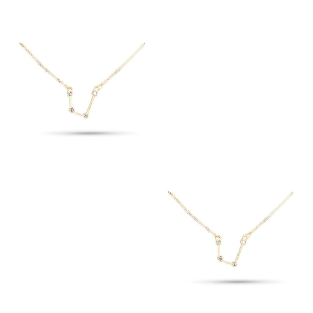 Qarigey Collar de amistad con diamantes de imitación con tema de constelación, regalo único para amigos, cadena de joyería elegante, colgante de oro Type5 NO5 Qarigey CBP198421
