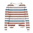 thumbnail image 6 of Fznquz Striped Womens Tops Trendy Yellow Long Sleeve Crewneck Sweatshirt Pullover Casual Spring Blouses,M, 6 of 6
