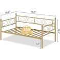 thumbnail image 4 of Twin Size Daybed Frame, Heavy Duty Metal Sofa Bed Frame with Strong Metal Slats, Day Bed for Living Room, Bedroom, Gold, 4 of 7