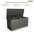 thumbnail image 3 of Patiowell 260 Gallon Deck Box, Waterproof Extra-Large Outdoor Lockable Storage Box with Divider for Patio Furniture and Garden Tools, Black, 3 of 9
